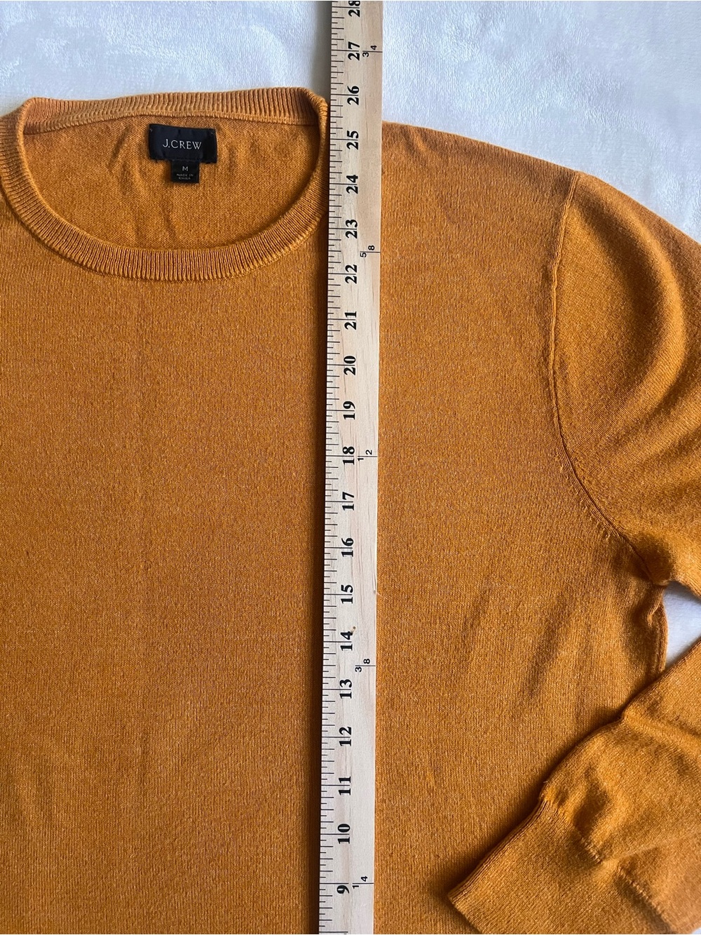 J. Crew Slouchy 100% Cotton Crewneck Pullover Sweater in Warm Heathered Ochre - Picture 8 of 10